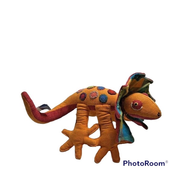 Barbara Samsoni Plush Lizard Frilled Neck Hand Woven Hand Sewn Reptile Iguana - Picture 1 of 12